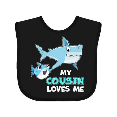 

Inktastic My Cousin Loves Me with Cute Sharks Gift Baby Boy or Baby Girl Bib