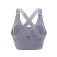 thumbnail image 4 of Women's Sports Bra Yoga Solid Sleeveless Cold Shoulder Casual Tanks Blouse Tops Intimates Bras for Women No Underwire Gray M, 4 of 5