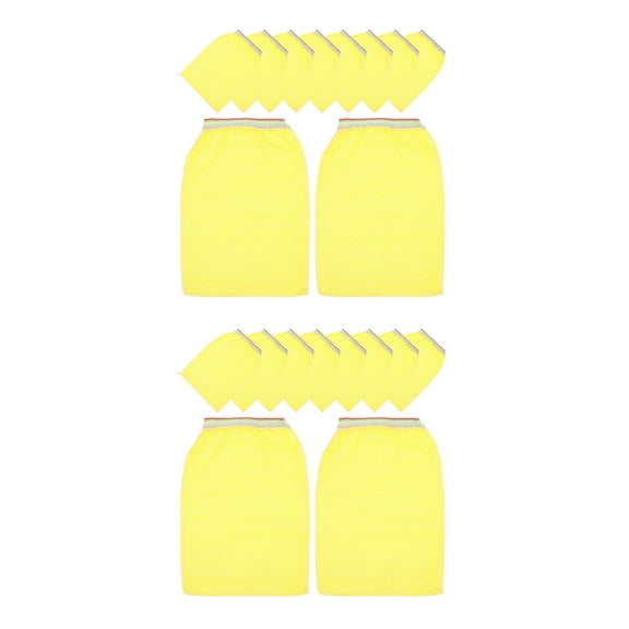 IMIKEYA Comfortable Bath Gloves Yellow Effective Dead Skin Removal 50Pcs