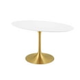thumbnail image 2 of Modern Deco Contemporary Urban Design Kitchen Dining Room Dining Table, Metal Steel Wood, Gold White, 2 of 4