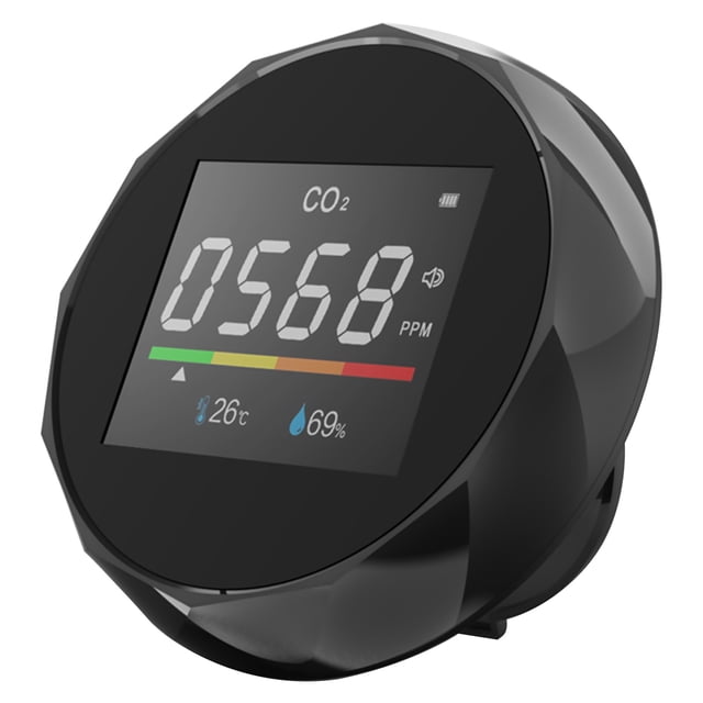 Medidor de dióxido de carbono 3 en 1, temperatura / humedad, monitor de calidad del aire, detector d Abanopi Negro 3 en 1