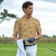 thumbnail image 3 of Fotbe Brown Flowers Camiseta Polo de Golf para Hombre con Estampado – Camisa Deportiva Transpirable con Cuello Abotonado-Large, 3 of 6