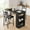 Black, variant on COZONY Dining Table Set for 2, Expandable Kitchen Bar Table and Chairs with 2 Upholstered Chairs and 3 Storage Shelves, Ideal for Small Apartments, Gary