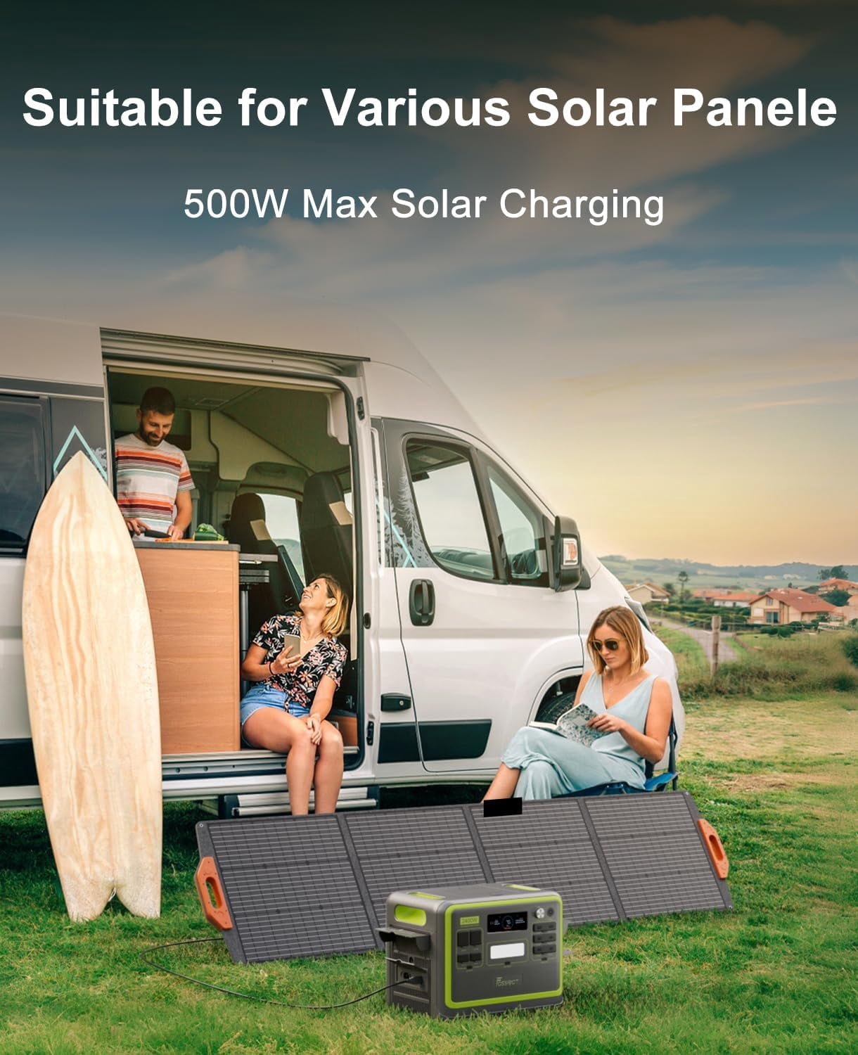 FOSSiBOT F2400 2400W (4800W Peak)Portable Power Station 2048Wh Lfp + 400W Solar Panels,Solar Generator for Outdoor Camping,Home Backup,Emergency,RV