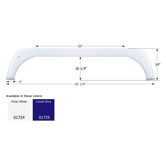 Icon Technologies 01724 - Fs1724 Polar White Tandem Fender Skirt for KZ Frontier Model 65-1/4 inch x 14 inch, White