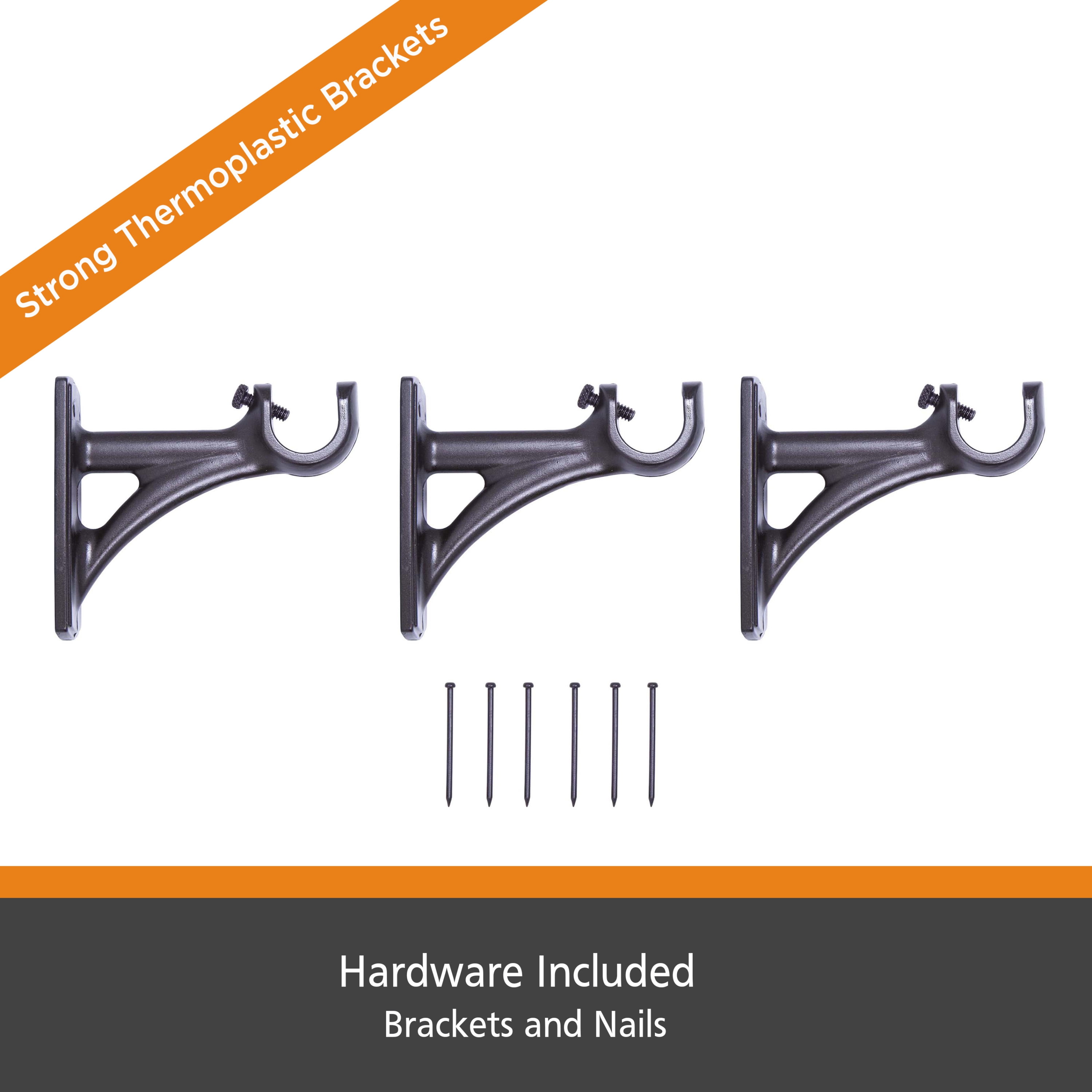 Kenney® Birkin 3/4" Fast Fit™ Easy Install Decorative Window Curtain Rod, 42-120", Oil Rubbed Bronze