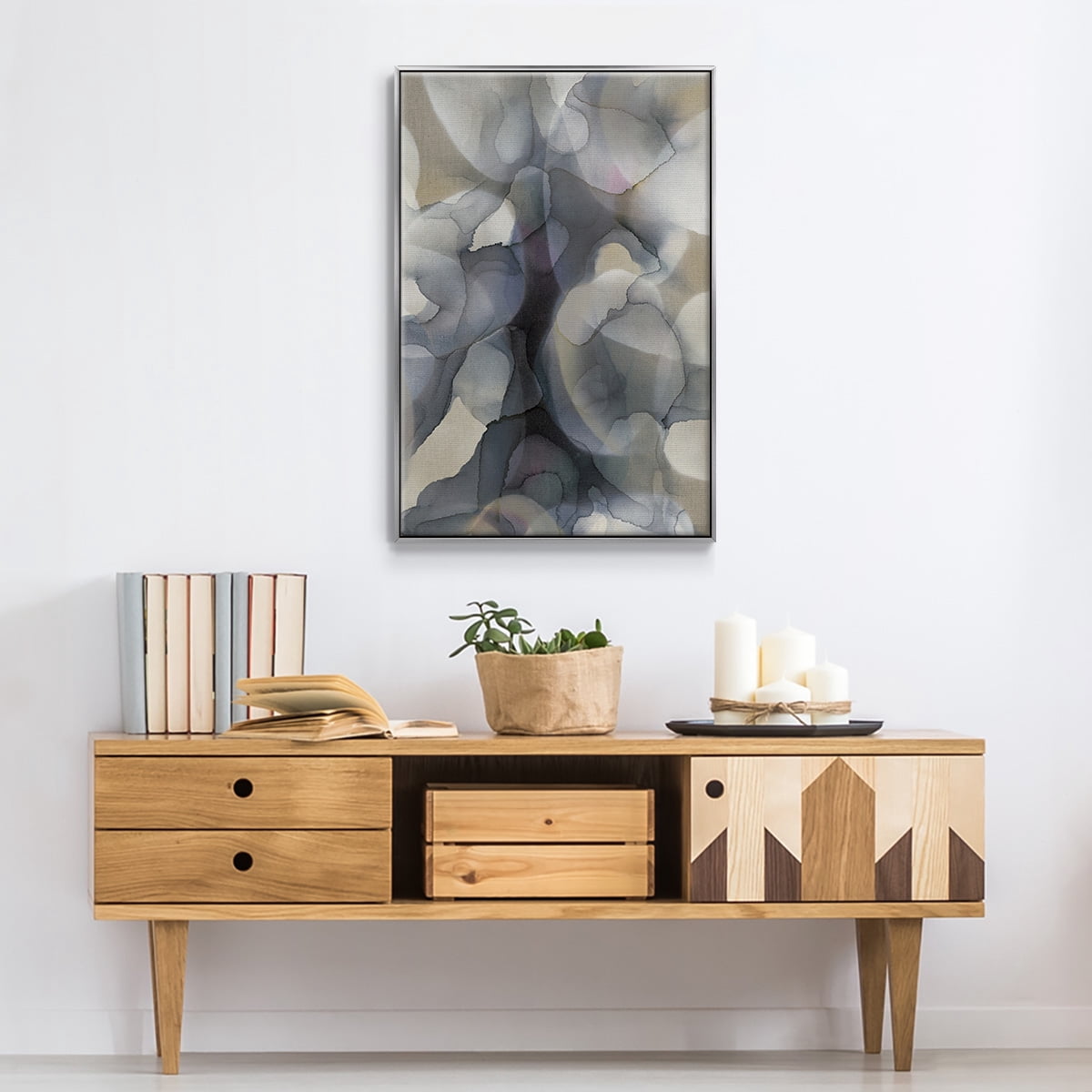 Heavy Weather Framed Premium Gallery Wrapped Canvas - Ready to Hang - 27 x 41 - Silver Floating Frame