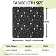 thumbnail image 2 of Black White Gothic Cat Skull Moon Pattern Square Fitted Tablecloth with Elastic Edge,Square Table Cover,Washable Elastic Table Cover for Home Kitchen Party Decor 34"x34", 2 of 6