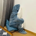 thumbnail image 5 of Cartoon Shark Sleeping Bag Pajamas Office Nap Shark Blanket Karakal High Quality Fabric Mermaid Shawl Blanket For Children, 5 of 11