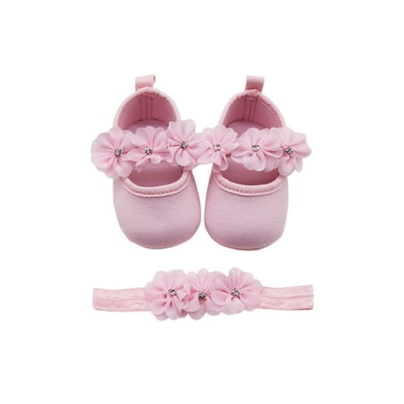 

LWXQWDS Baby Girls Sequin Glitter Shoes Soft Sole Crib Shoes with Bowknot Headband