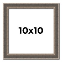 10x10 Frame Silver Real Wood Picture Frame Width 1.25 Inches | Interior Frame Depth 0.5 Inches |