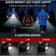 thumbnail image 3 of Waterproof IPX6 Chest Running Light with 3 Modes 45° Adjustable, Compatible with Outdoor Activities - Jogging, Camping, Hiking, Dog Walking, 3 of 5