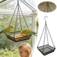 thumbnail image 2 of Heavy Duty Square Mesh Hanging Platform Bird Feeder Tray Attracts Wild Finches Garden Backyard Outdoor Use, 2 of 4