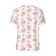 thumbnail image 3 of Rocae Floral Strawberr for Breathable Men's Baseball T-Shirt Fashionable Casual Baseball Jersey, Moisture-wicking Sportswear X-Large, 3 of 9