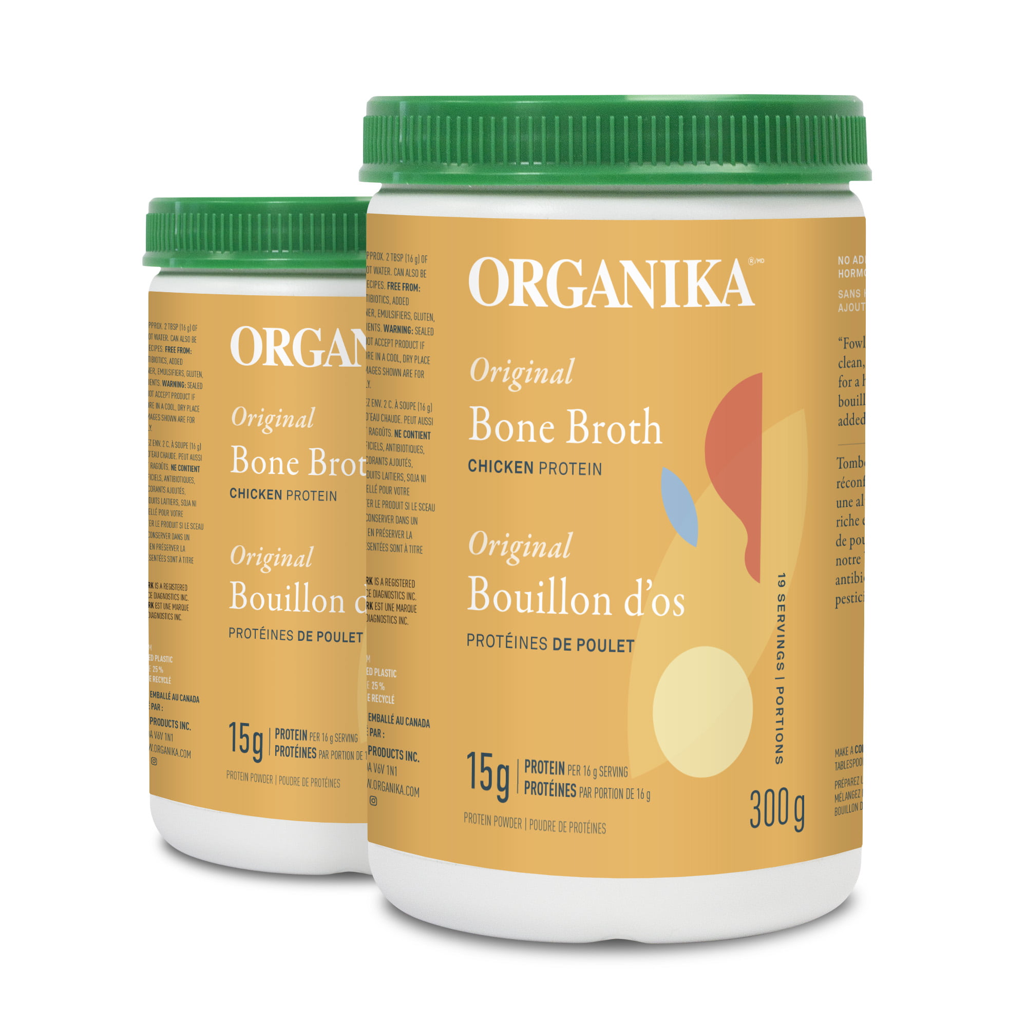 Organika Chicken Bone Broth Powder- High Protein, No Additives, Cage ...