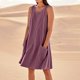 thumbnail image 1 of WILLBEST Vestido Midi De Verano Para Mujer, Largo Hasta La Rodilla, Informal, Para Playa, Resort, Sin Mangas, Color Liso, Con Bolsillos, 1 of 3