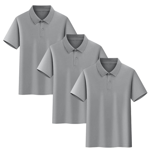 yillto 3 Pack Kids Top Short Sleeve Golf Shirts Cotton Collared Casual Lightweight Summer Tees Tshirts
