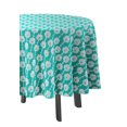 thumbnail image 3 of Vargottam Indoor/OutdoorRoundTablecloth 58 InchRoundTablecloth Waterproof PatioTableCloths,Spring/SummerTableCovers For Backyard CircularTable/Bbqs/Picnic -Turquoise Blue, 3 of 8