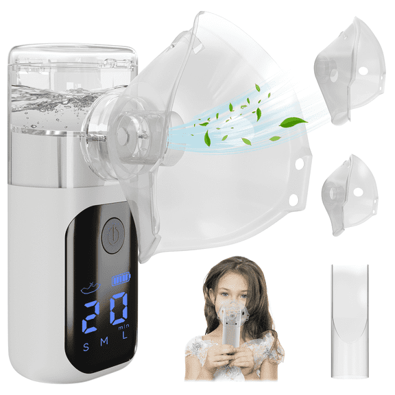 Portable Ultrasonic Breathing-System, Humidify any liquid, with Rechargeable Battery & Quiet for Home and Travel Use