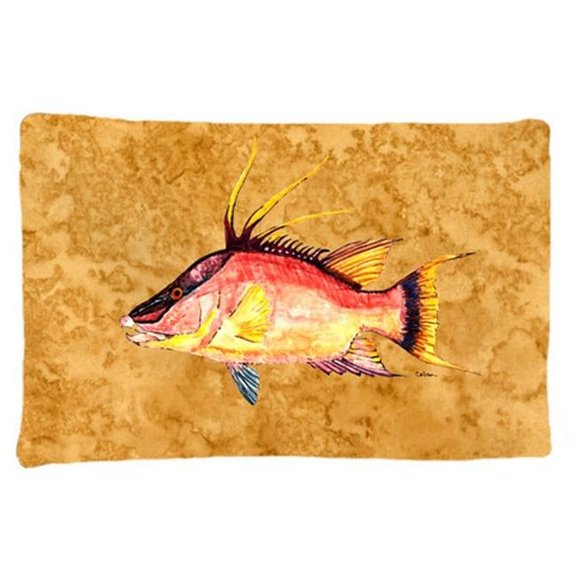 Hog Snapper On Gold Fabric Standard Pillowcase