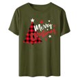 thumbnail image 3 of Uootdi Christmas T shirts for Women Gift Merry Christmas Shirt Xmas Holiday T shirt Christmas Lights Casual Tee Tops, 3 of 4