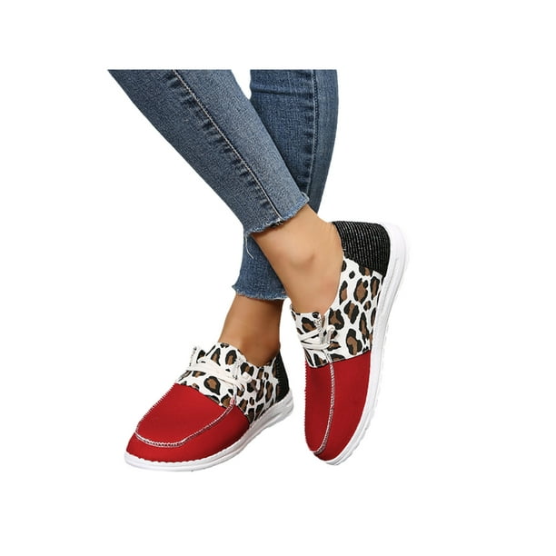 Ladies red canvas online shoes