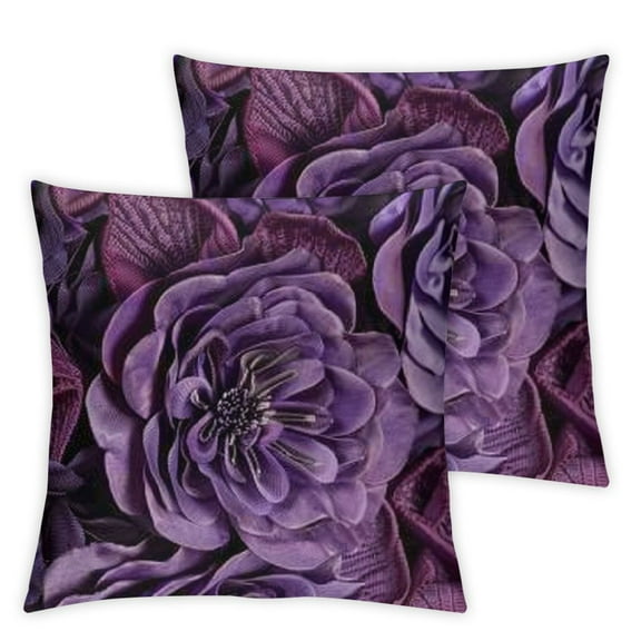 Flower Throw Pillow Covers Aesthetic Decorative Heart Shaped Accent Pillow Cases Floral Pillowcase for Girls Bed Couch Bedroom Living Room with Insert Inch Purple