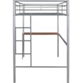 thumbnail image 4 of Metal Twin Size Loft Bed with Desk, Heavy Duty Bedframe with Ladder and Safety Guardrail, Space-Saving, Noise Free, No Box Spring Needed, 4 of 8