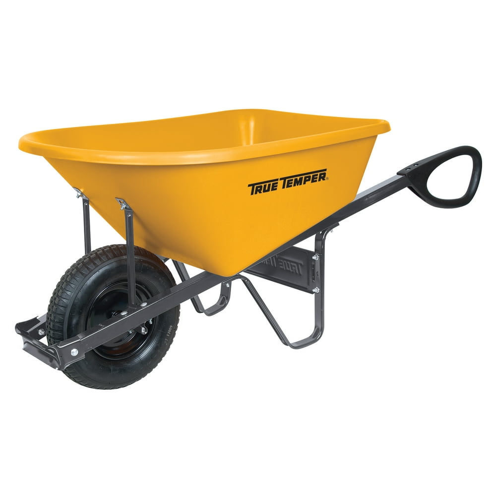 True Temper RP6TC14 6 Cubic Foot Total Control Poly Wheelbarrow