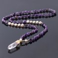 thumbnail image 1 of Pearl Necklace Knotted Rope White Crystal Drop Pendant for Women, 1 of 6