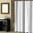 thumbnail image 2 of Fabric Shower Curtain, Boho Black Polka Dot Geometric Striped Farmhouse Style Bathroom Curtain with 12 Hooks Waterproof No Bad Odor Machine Washable Bath Curtains for Bathroom, Spa Room, 72"x78", 2 of 6