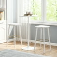 thumbnail image 4 of Gymax Ensemble de 2 Tables de Bar Rondes avec Hauteur Réglable et Base en Métal, Table de Cocktail Moderne, 4 of 9
