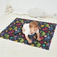 thumbnail image 2 of DarkBlue Dinosaurs InSpace Pattern Blanket,Comfortable Soft Flannel Throw Blanket,All Season,Warm Lightweight Blankets for Sofa Bed Couch Living Room Chair,30"x40", 2 of 4