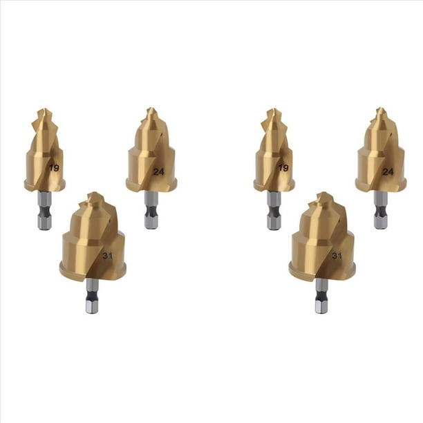 Broca Escalonada de 6 Piezas de 20/25/32 mm con Ranura Giratoria Límite Brocas Cónicas de Elevación PPR para Escariado de Tuberías de Agua