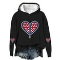 thumbnail image 2 of NAISIBABY Girls Valentine's Day Hoodie, Long Sleeve Heart Prints Fleece Lined Fall Winter Fashion Hooded Sweatshirt Black 7T, 2 of 5