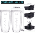 thumbnail image 2 of Blender Replacement Parts for 24oz Blender Cups with To-Go Lids & 7-Fins Extractor Blade for BN801 BL480-30 BL640-30 BL642-30 NN100-30 BL2012, 2 of 7