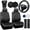Black Rhinestone-Front, variant on Chasenew 11 PCS Bling Diamond Car Accessories for Women, Sparkly Rhinestone Steering Wheel Cover, Bling Seat Belt Cushion, Glitter Shift Knob Cover, Car Cup Holder Coaster, Cute Interior Sets