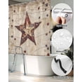 thumbnail image 5 of Split Shower Curtain for Transfer Bench, Texas Star Western Fabric Shower Curtains for Bathroom, Stars Country Retro Tub Sliding Transfer Bench Waterproof Bath Curtains 72"x96", 5 of 9
