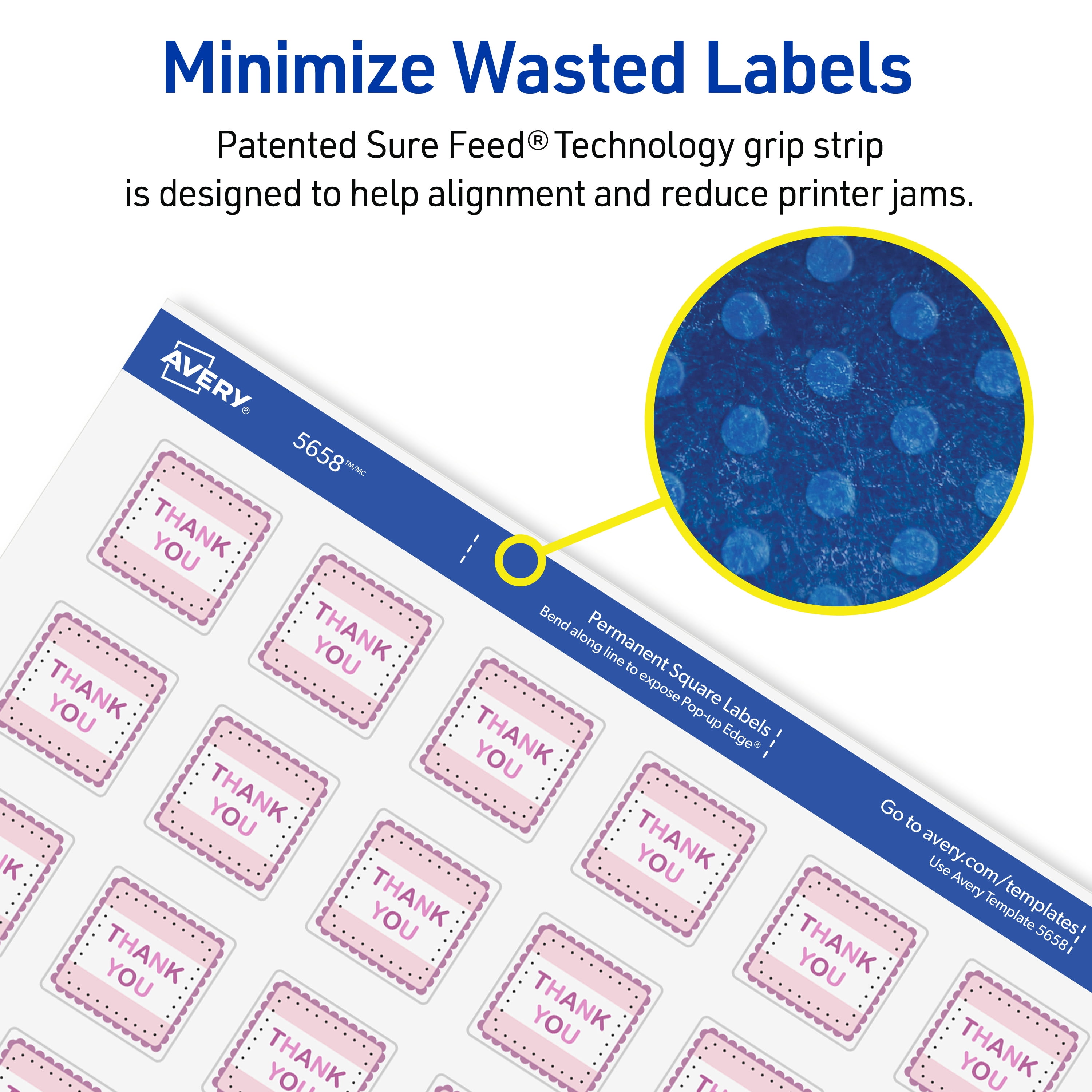 Avery Square Labels, 1" x 1", Permanent, 1,200 Labels (5658)
