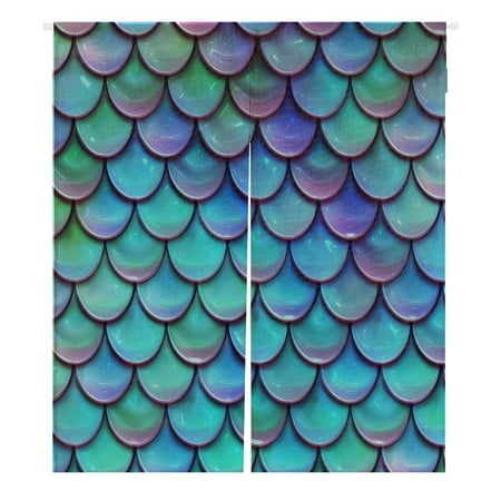 GCKG Fish Scales Purple Blue Doorway Curtain Japanese Noren Curtains Door Curtain Entrance Curtain Size 105x120cm