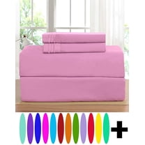 Elegant Comfort 4 Piece Bed Sheets 1500 Series Microfiber, King, Light Pink