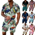 thumbnail image 2 of Ensemble POLO à Manches Courtes et Shorts d'Été pour Hommes, Mode Imprimée, Chandail à Col Rabattu, Shorts Décontractés, T-Shirt Hawaïen de Plage, 2 of 5