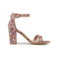 thumbnail image 3 of BLISSFUL STEP Women's Shoes Solid Color Open Toe Block High Heels Summer Sandals Pink Red 10.5, 3 of 7