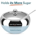 thumbnail image 3 of Elegant Sugar Container with Airtight Glass Lid, Polished Stainless Steel Unbreakable and Durable, Suitable for Multi-Scenario Home Decor, Hotels, Cafes, Buffets, Parties, Holds 2, 3 of 6