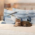 thumbnail image 3 of Outdoor Pillow Covers Waterproof Pillow Cases Protector Coastal Beach White Pelican Pillowcase Pack of 2 Ocean Wave Seaside Bird Throw Cushion Case for Pation Furniture,Couch,Living Room Sofa,20X12IN, 3 of 9