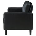 thumbnail image 4 of Rumi Loveseat, Black Faux Leather, Modern Track Style Arms, Foam, 54 Inch, 4 of 6