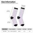 thumbnail image 6 of Uemuo Purple Checkboard Pattern Women's Crew Socks, Soft Durable Breathable Moisture-Wicking with Odor Control Cotton socks, 6 of 9