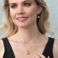 thumbnail image 4 of Gem Stone King 925 Sterling Silver Yellow Citrine Pendant and Earrings Jewelry Set for Women (11.52 Cttw, Emerald Cut, Gemstone Birthstone, with 18 inch Silver Chain), 4 of 4