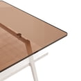 thumbnail image 6 of Coffee Table with Storage Shelf, 2-Tier Rectangle Coffee Table with Black Metal Legs, Coffee Tables with Tempered Glass Tabletop, Modern Table for Living Room Bed Room Apartment, Brown and white, 6 of 9