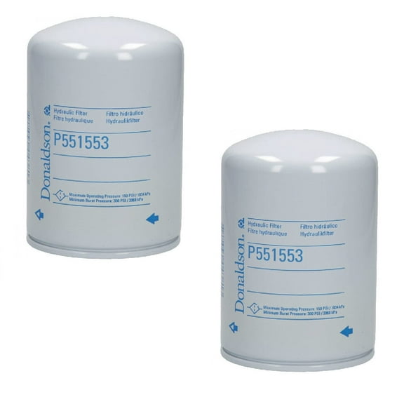 P551553 Donaldson Hydraulic Filter Spin-On Pack of 2, Replaces Baldwin BT839, Bobcat 6516722, Fleetguard HF6057
